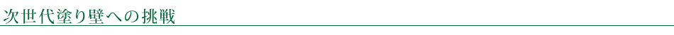 次世代塗り壁への挑戦